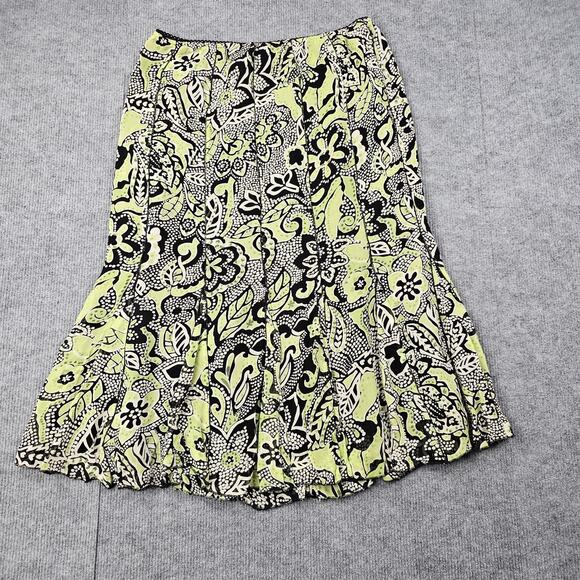 Vintage Style & Co Skirt Womens 10 Green Y2K Floral Midi Flounce Hem Phoebe 90s - Picture 1 of 6
